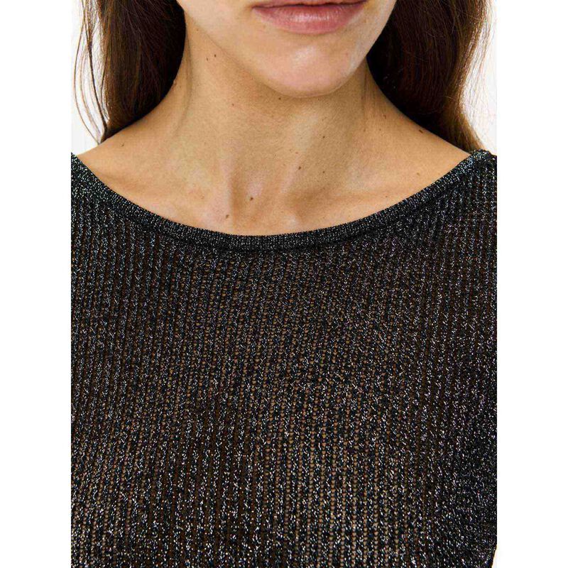 Veronika Maine Lurex Pointelle Boatneck Knit image number 2